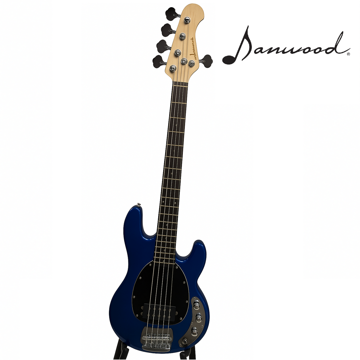 BAJO ELECTRICO 5 CUERDASEN COLOR AZUL Y BLANCO C/CTRLS MB100705