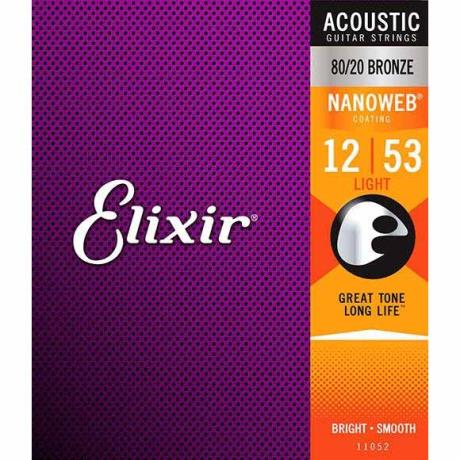 JUEGO DE CUERDAS ELIXIR ACOUST 80/20 BRZ NANOWEB COATING LIGHT .012-.053