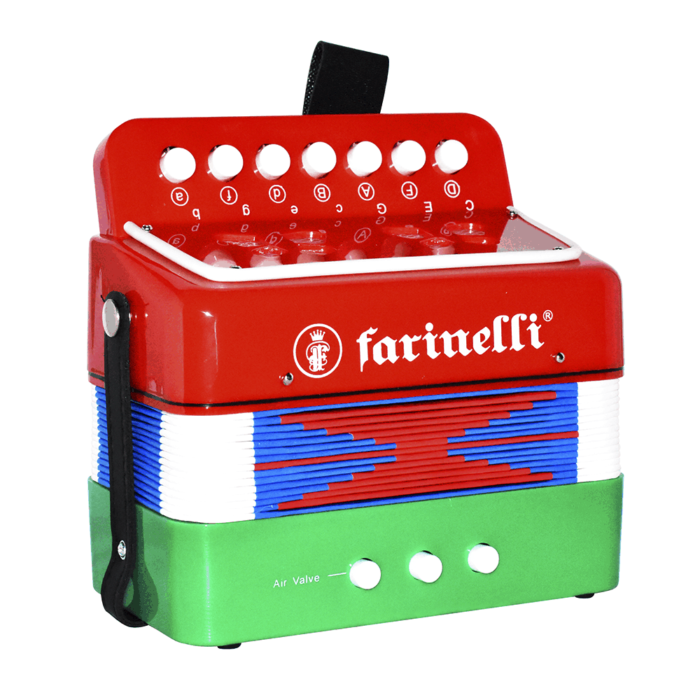 ACORDEON INFANTIL DE BOTONES BANDERA 7BTS 2BS FARINELLI