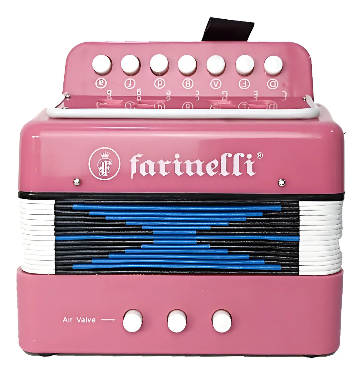 ACORDEON INFANTIL ROSA 7 BOTONES 2 BAJOS FARINELLI