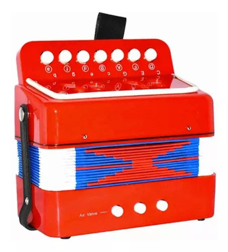 ACORDEON INFANTIL ROJO 7 BOTONES 2 BAJOS ACIFRO