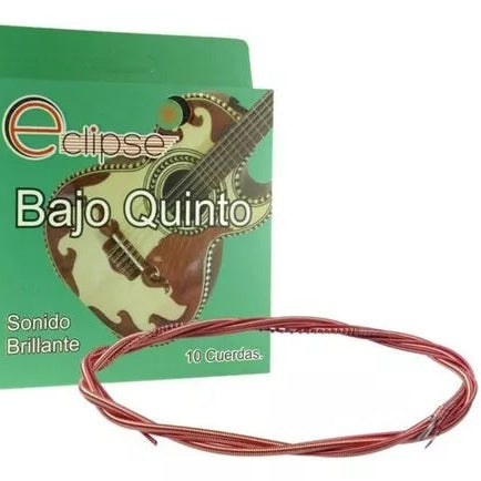 JGO 10 CUERDAS BAJO QUINTO ROJA BQ-10C/RJO