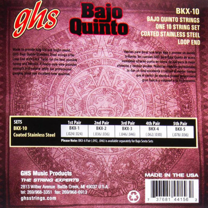 ENCORDADURA PARA BAJO QUINTO BKX10 GHS NEGRA