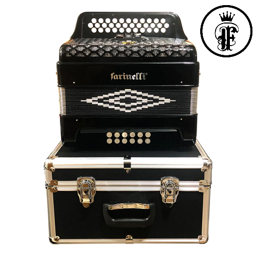 ACORDEON DE BOTONES 12 BAJOS FARINELLI FA NEGRO 34