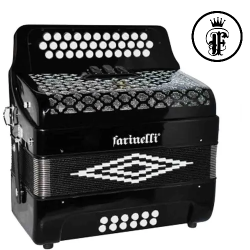 ACORDEON DE BOTONES 12 BAJOS FARINELLI FA NEGRO 34