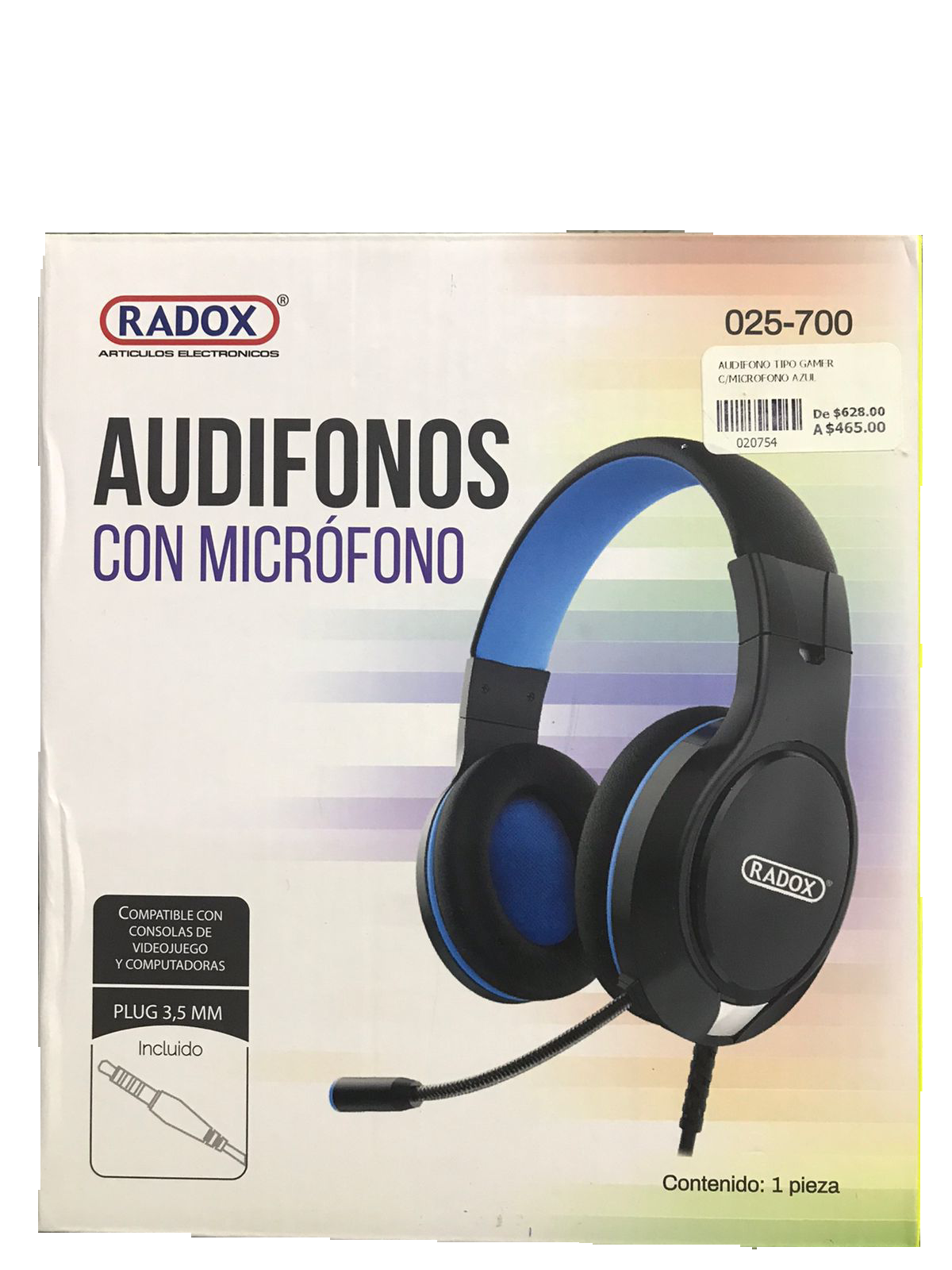 AUDIFONO TIPO GAMER C/MICROFONO AZUL