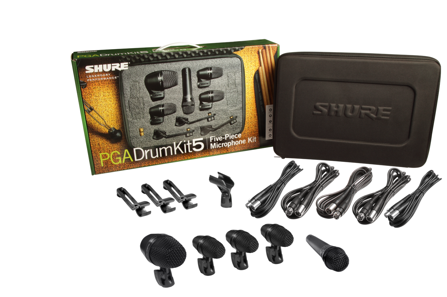SET DE 5 MICROFONOS SHURE PGADRUMKIT5