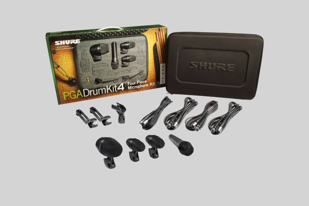 SET DE 4 MICROFONOS SHURE PGASTUDIOKIT4