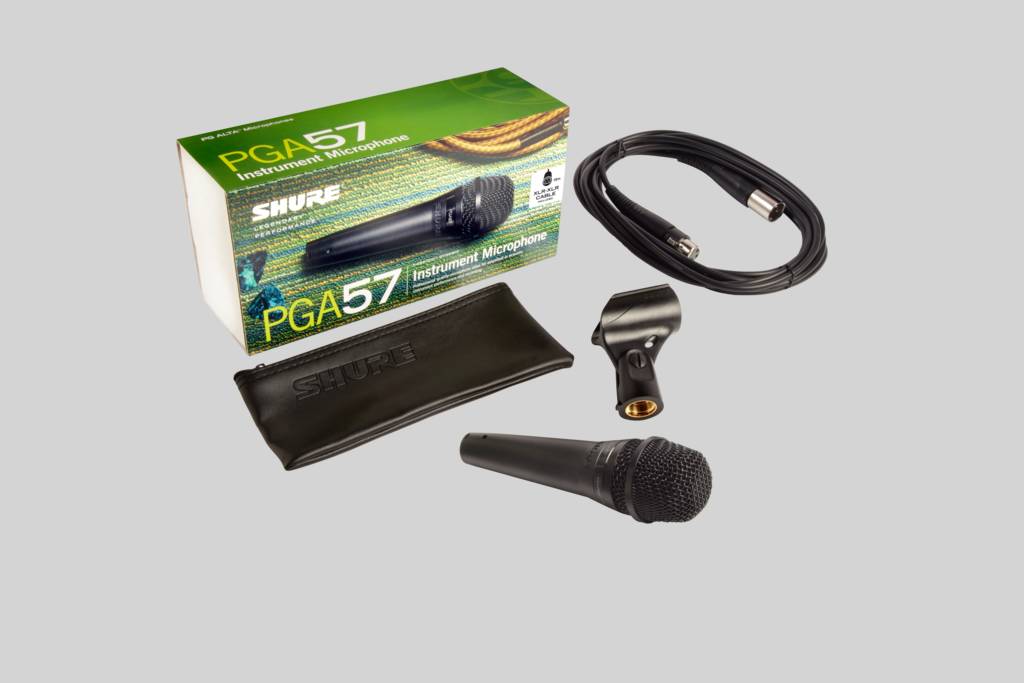 MICROFONO DINAMICO, CABLE XLR, BOLSA Y SOPORTE PGA57-XLR