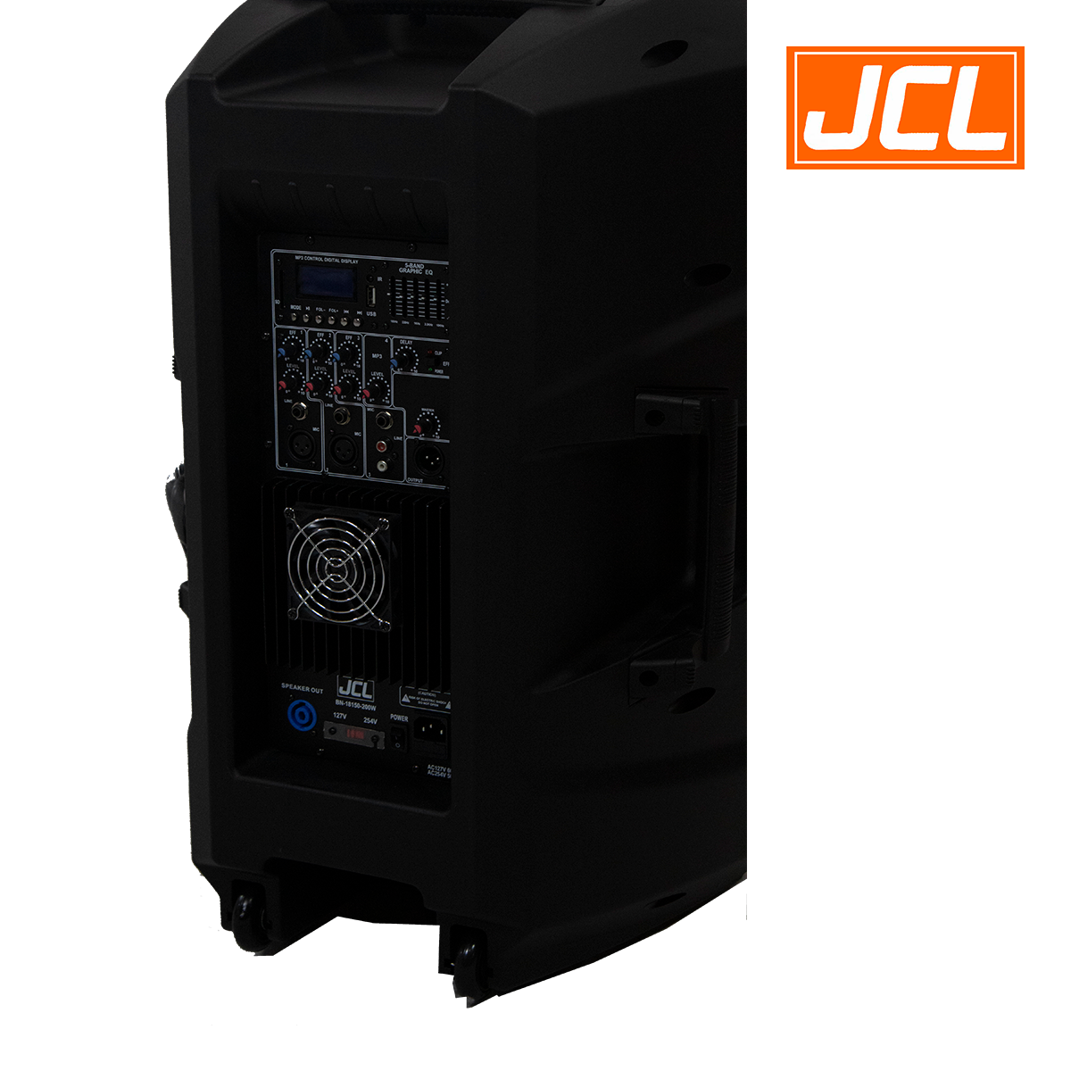 BAFLE AMPLIFICADO 15" BN-18150-200W AB CON MP3/SD 200WAC 127V/230V