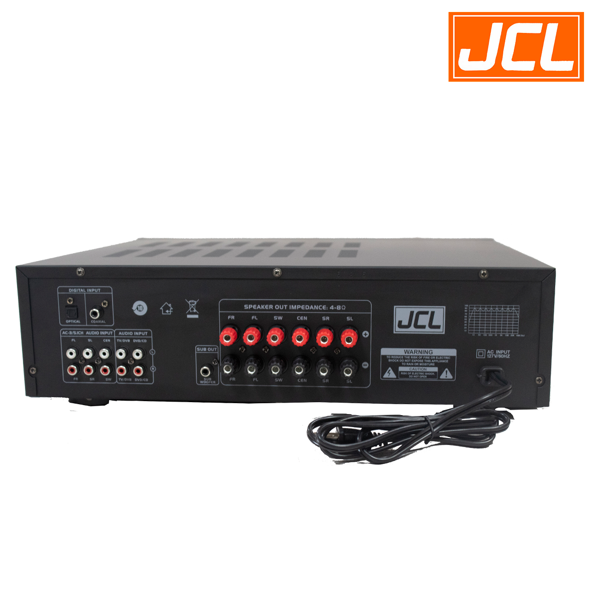 AMPLIFICADOR STEREO AV-989 EXIB DE MP3 FM, BLUETOOTH 300W +8OHM