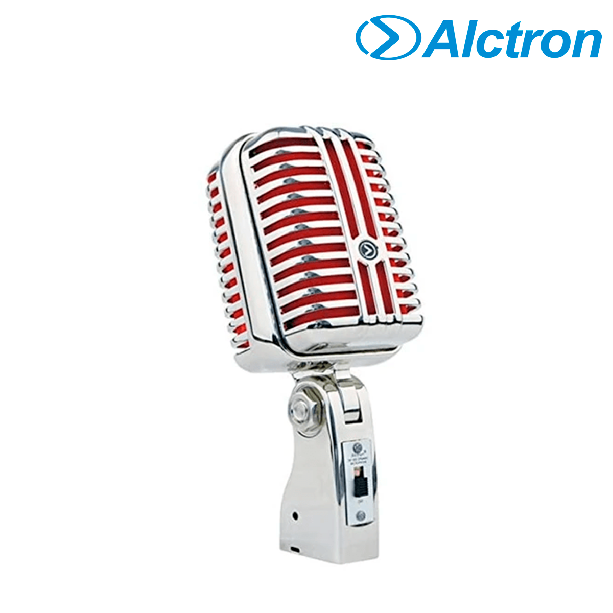 DK1000R MICROF. ALCTRON PROF. DINAM. C/SWITCH ESTILO CLASICO PLATEADO ESPONJA ROJ