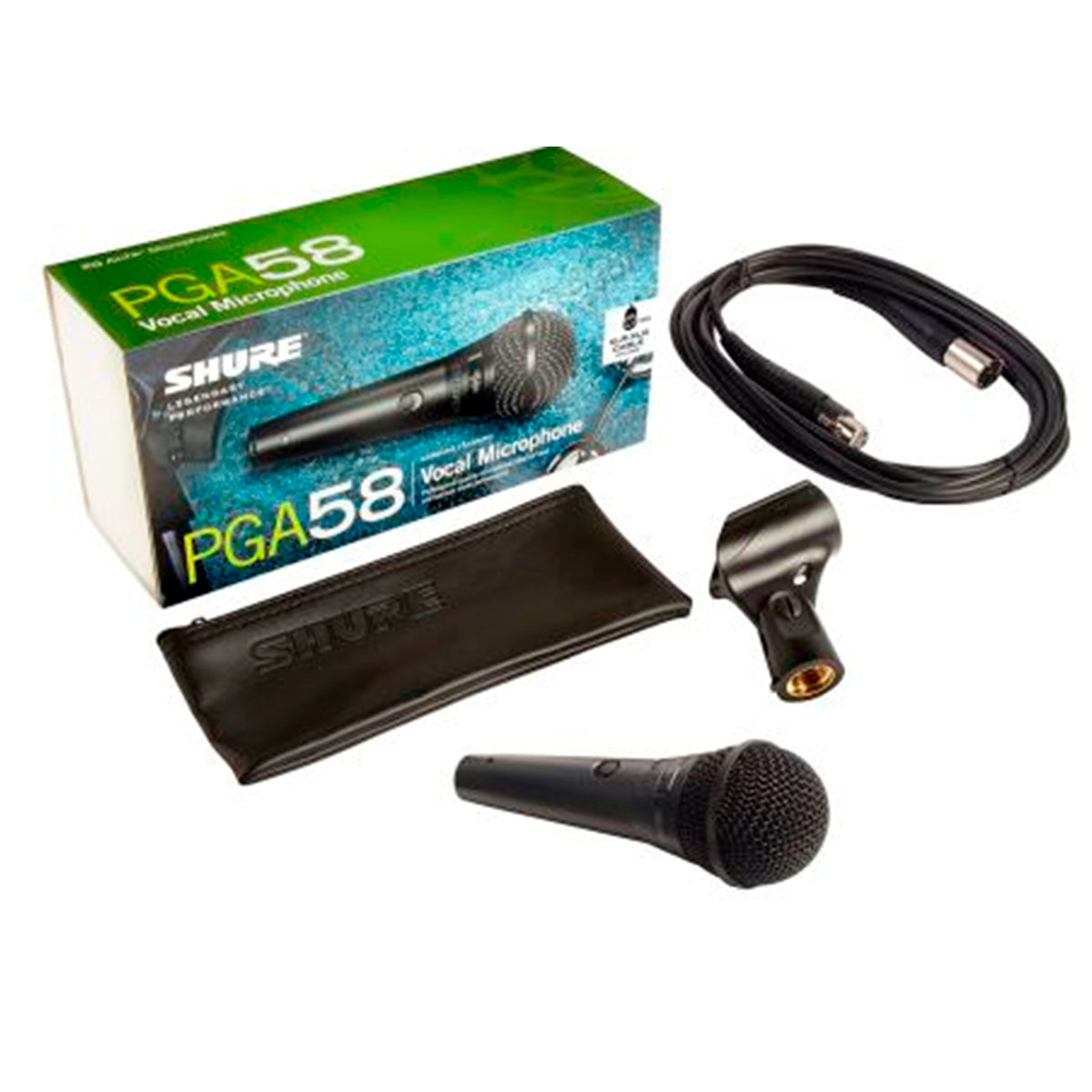 MICROFONO BOBINA MOVIL CON CABLE SHURE PGA58-XLR