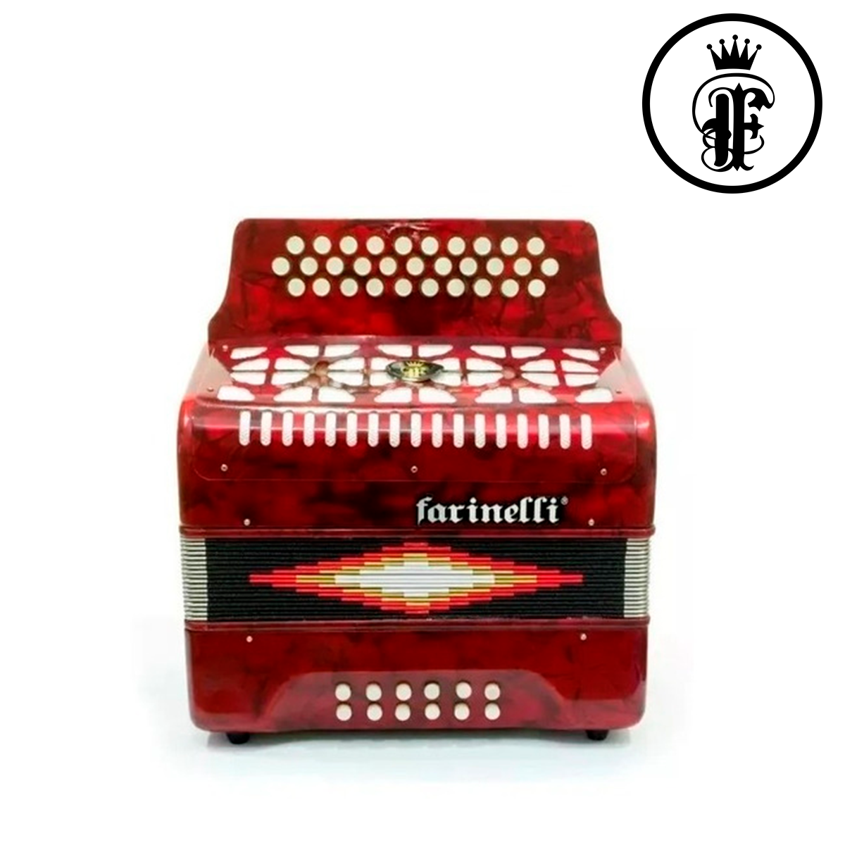 ACORDEON DE BOTON 12 BAJOS ROJO 3012R