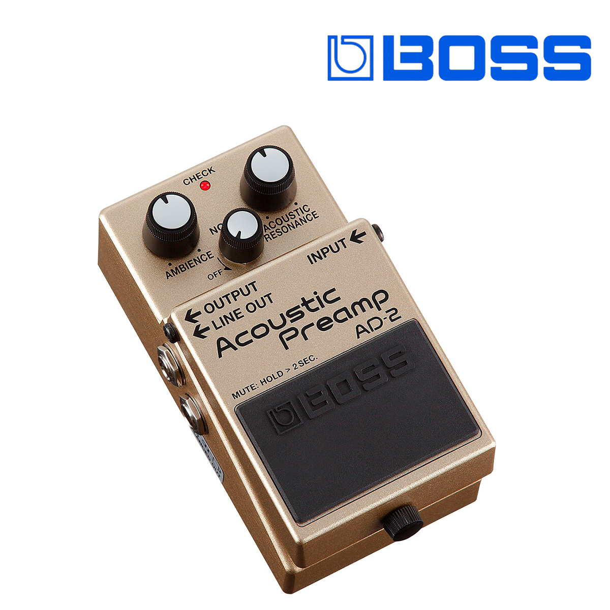 PEDAL COMPACTO PREAMPLIFICADOR ACUSTICO P/GUITARRA ACUSTICA Y ELECTRICA AD-2