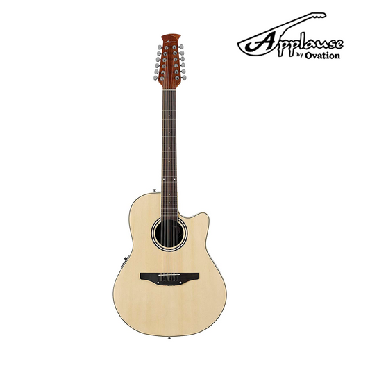 GUITARRA ELECTROACUSTICA, APPLAUSE BALLADEER CUTAWAY DREADNOUGHT, 12 STRING GUITAR NATURAL AB2412II-4