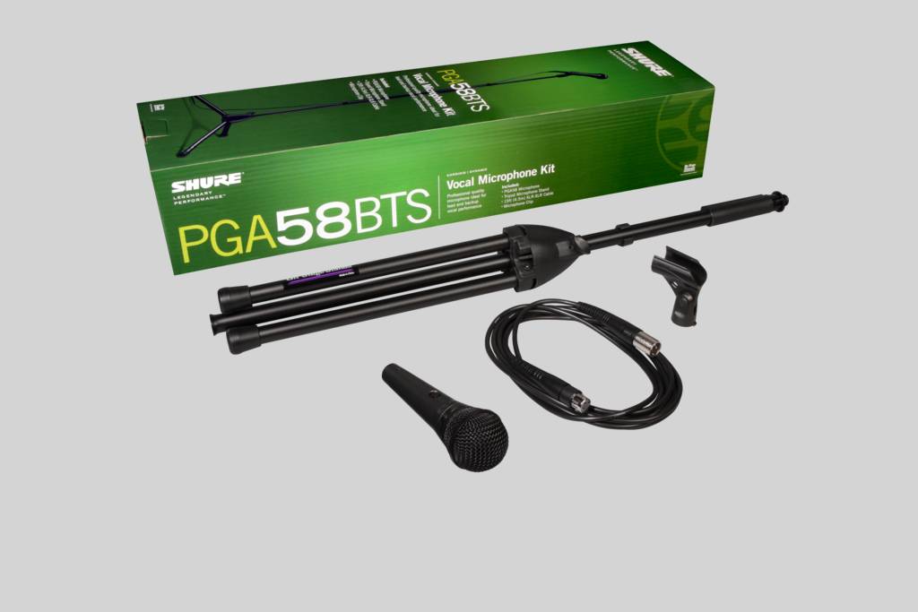 MICROFONO BOBINA MOVIL CON CABLE Y PEDESTAL SHURE PGA58-BTS