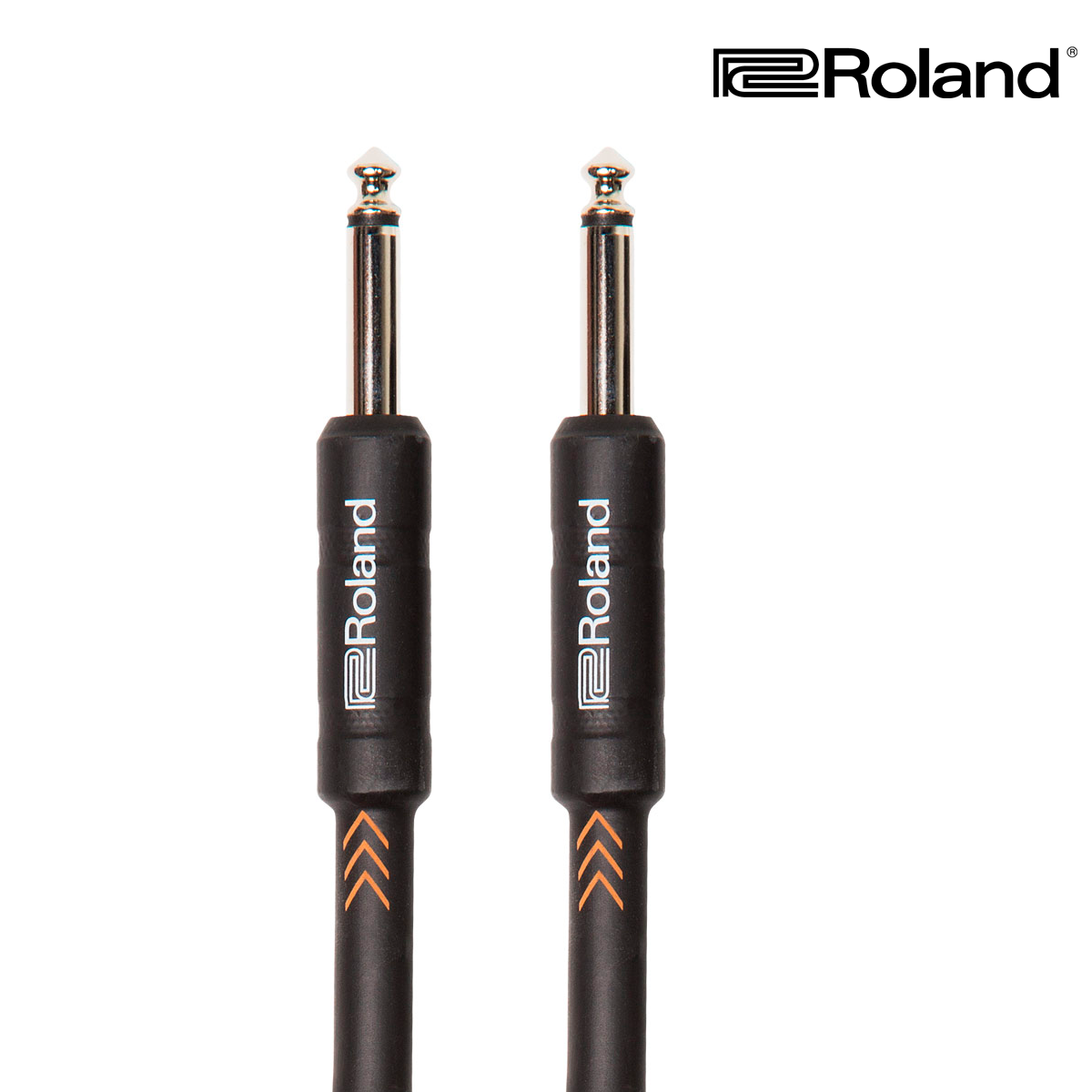 CABLE ROLAND SERIE BLACK INSTRUMENTO 2 CONECTORES PLUG RECTOS TR 6.3MM 4.5MTS. RIC-B15