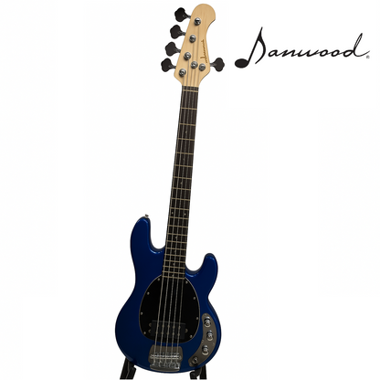 BAJO ELECTRICO 5 CUERDASEN COLOR AZUL Y BLANCO  C/CTRLS MB100705
