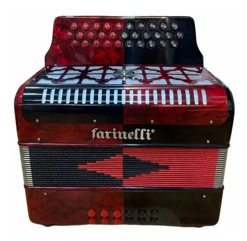 ACORDEON BOTONES FA ROJO/NEGRO 3012 BN FARINELLI PREMIUM