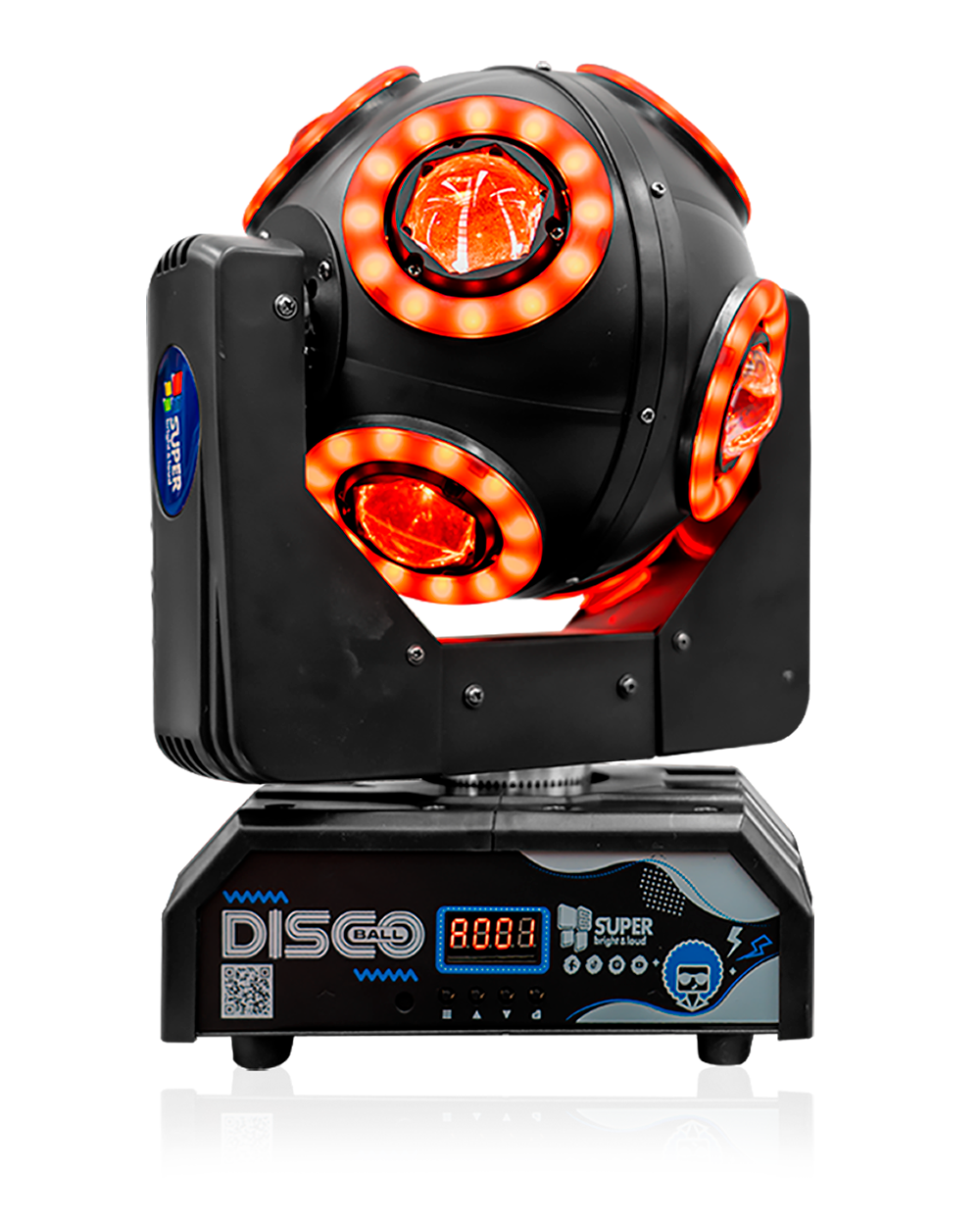 CABEZA MOVIL 8 LEDS 10W DISCO BALL