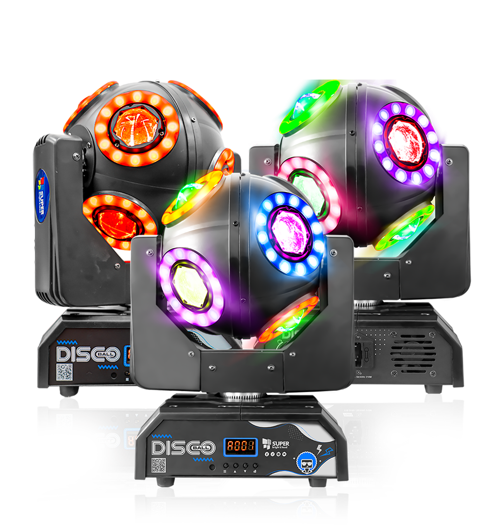 CABEZA MOVIL 8 LEDS 10W DISCO BALL