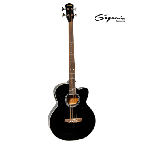 BAJO E/ACUS C/AFINADOR Y FUNDA 4 CUERDAS NEGRO SEGOVIA SGB10CE GBK