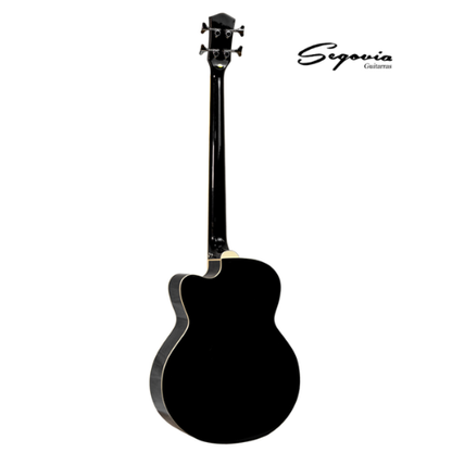 BAJO E/ACUS C/AFINADOR Y FUNDA 4 CUERDAS NEGRO SEGOVIA SGB10CE GBK
