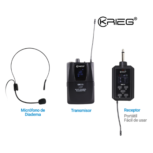 MICROFONO  KRIEG INALAMBRICO KM-25DI Y SISTEMA DE AMPLIFICACION DE INSTRUMENTOS