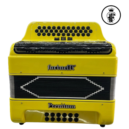 ACORDEON BOTONES FA AMARILLO 3 REGISTROS FARINELLI PREMIUM
