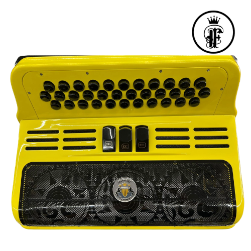 ACORDEON BOTONES FA AMARILLO 3 REGISTROS FARINELLI PREMIUM