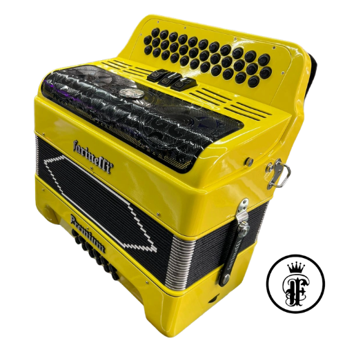 ACORDEON BOTONES FA AMARILLO 3 REGISTROS FARINELLI PREMIUM