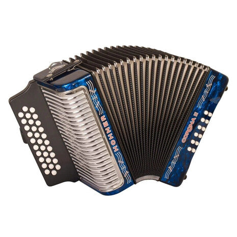 ACORDEON DIATONICO HONHER CORONAII SOL- DO-FA 31 BOTONES 12 BAJOS CON FUNDA