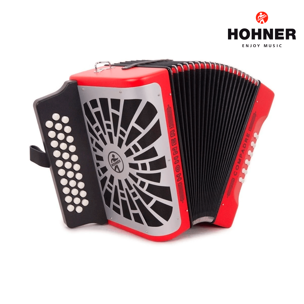 ACORDION DIATONICO HONHER A48251 "COMPADRE" SOL- DOFA, 31BOTONES ROJO