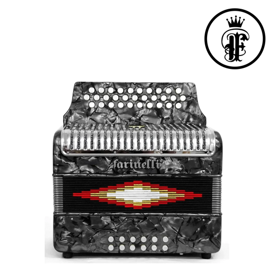ACORDEON BOTONES FA GRIS PARRILLA METAL 3012 FARINELLI