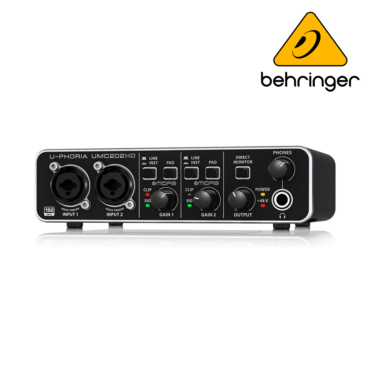 Behringer U-PHORIA UMC202HD Interface audio 24 bits 192 kHz 110 dB